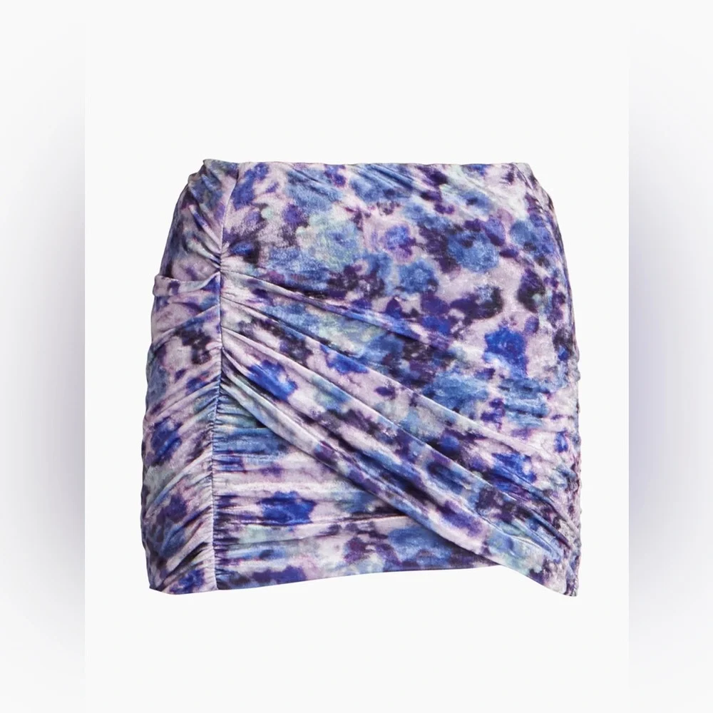 NWT Isabel Marant Guilayo Floral print velvet mini skirt - Picture 9 of 11